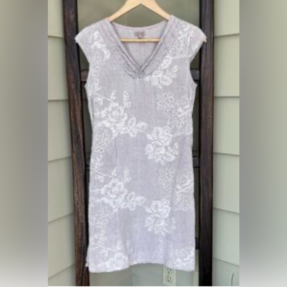 Lina Tomei Lavender Dress with Embroidery